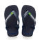 Havaianas Baby Brasil Logo II teenslippers met hielbandje blauw