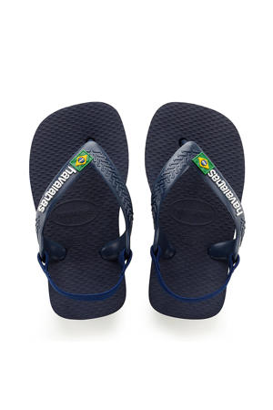 Baby Brasil Logo II teenslippers met hielbandje blauw