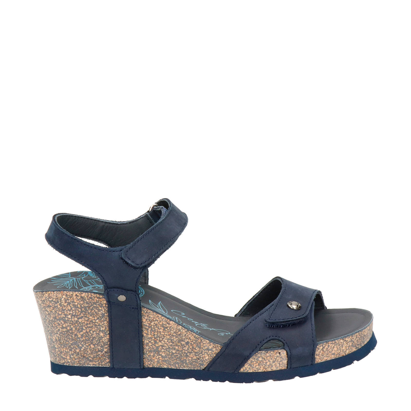 Panama Jack Julia Basics nubuck sandalettes donkerblauw | wehkamp