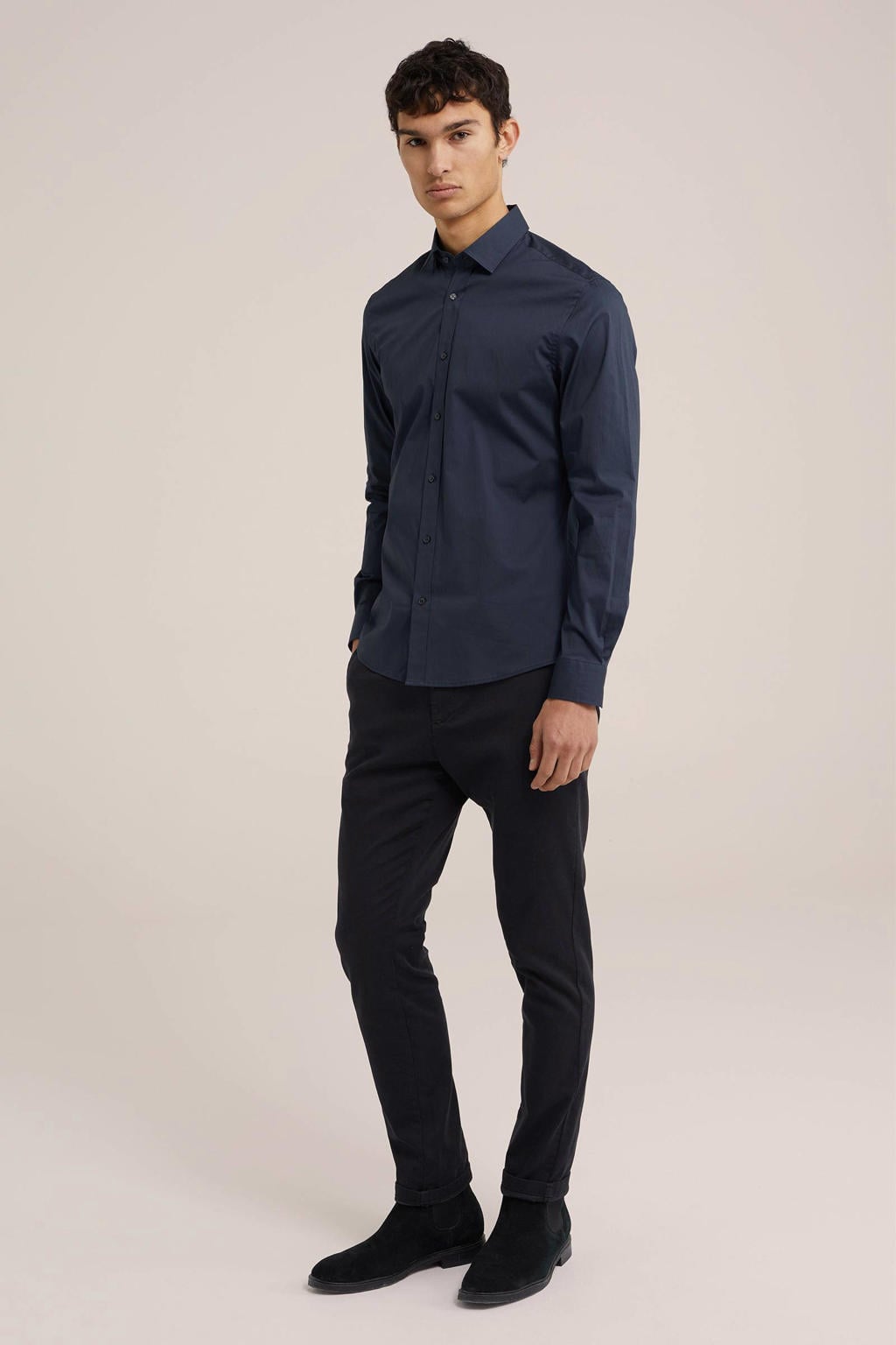 WE Fundamentals Tall fit overhemd grijs