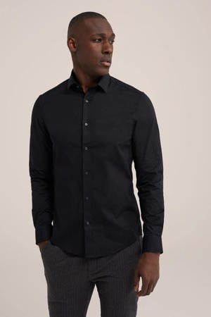 Tall fit overhemd zwart