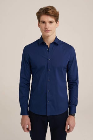 Tall fit overhemd blauw