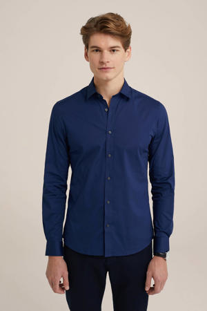 Tall fit overhemd blauw