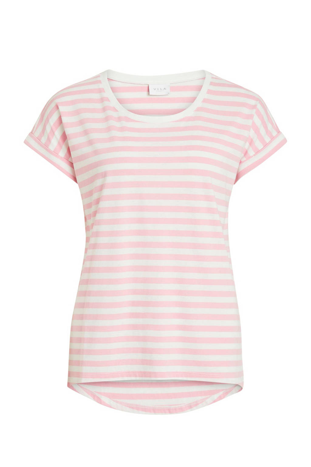 Ongekend VILA gestreept T-shirt roze/wit | wehkamp BO-42