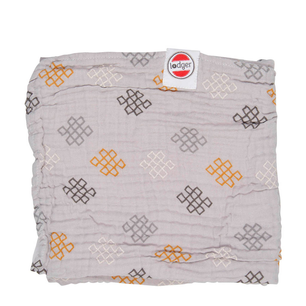 Lodger babydeken Dreamer Muslin Knot Xandu 120x120cm lichtgrijs, Lichtgrijs