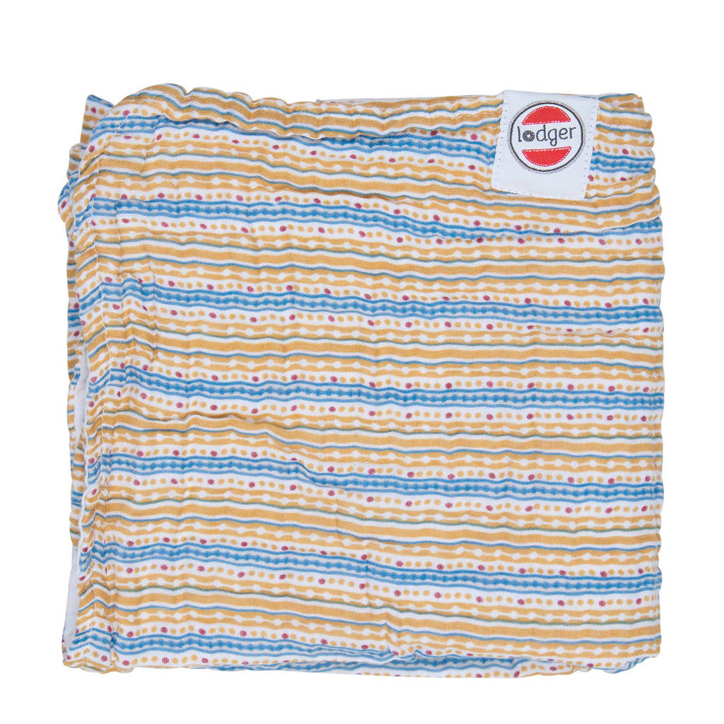 Lodger baby wiegdeken Dreamer Muslin Xandu 120x120 cm okergeel, Okergeel