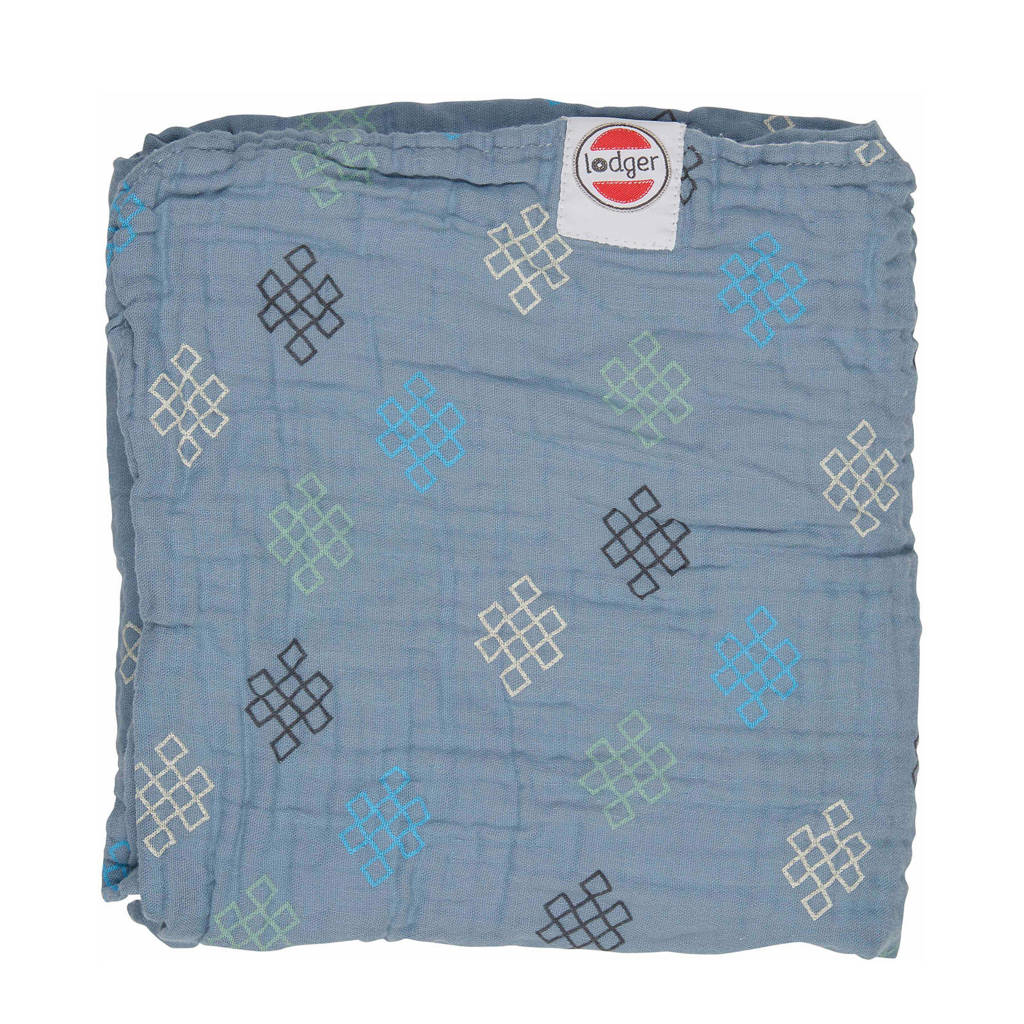 Lodger babydeken Dreamer Muslin Knot Xandu 120x120cm blauw, Blauw