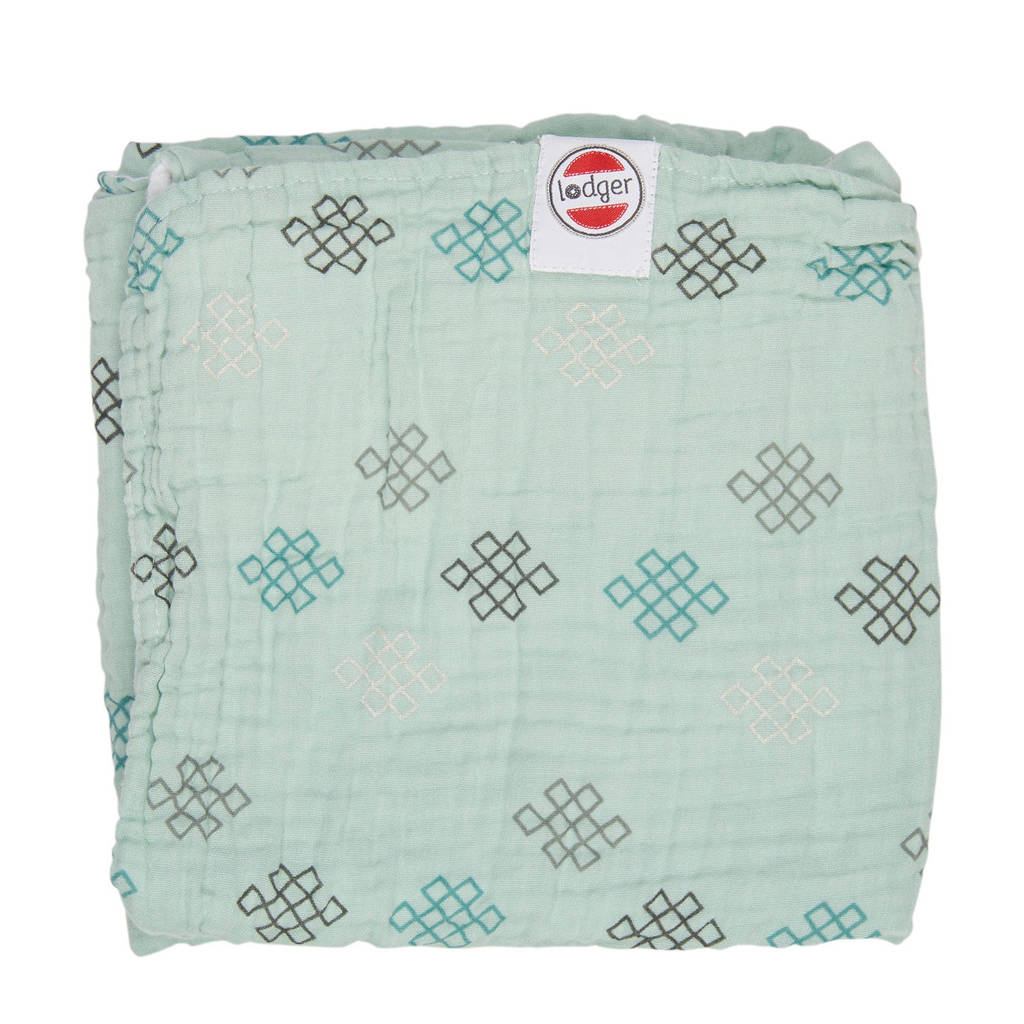 Lodger babydeken Dreamer Muslin Knot Xandu 120x120cm mintgroen, Mintgroen