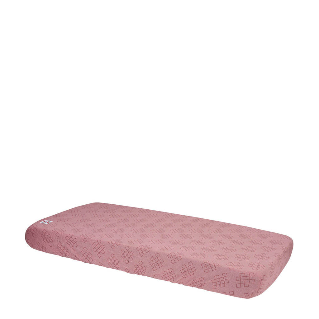 Lodger katoenen katoenen Slumber Empire baby hoeslaken maat 40x80 cm donkerroze