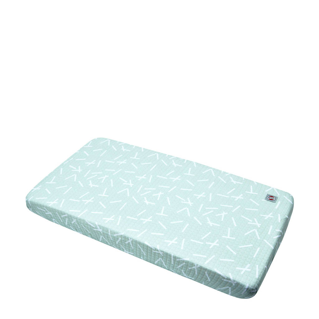 Lodger katoenen katoenen Slumber Sprinkle hoeslaken 40 x 80 cm wit Mintgroen