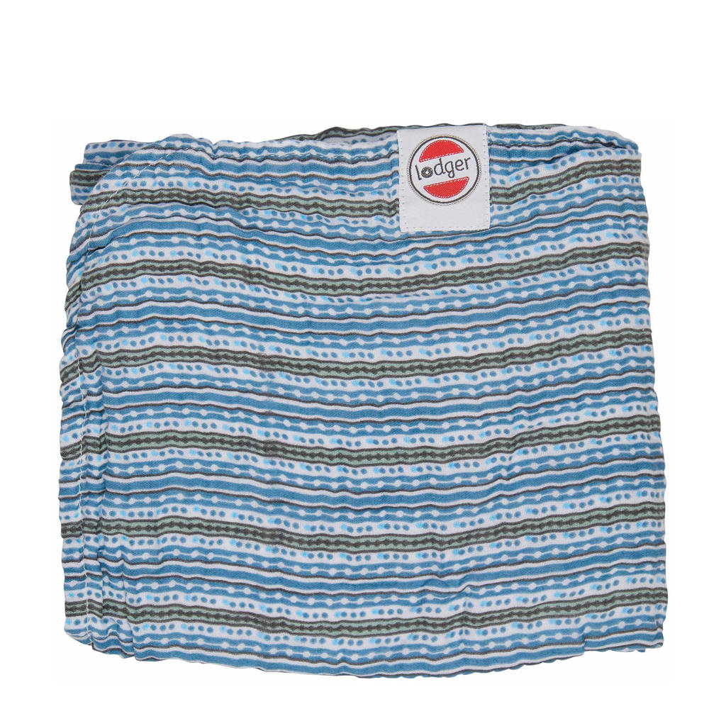 Lodger baby wiegdeken Dreamer Muslin Xandu 120x120 cm blauw, Blauw