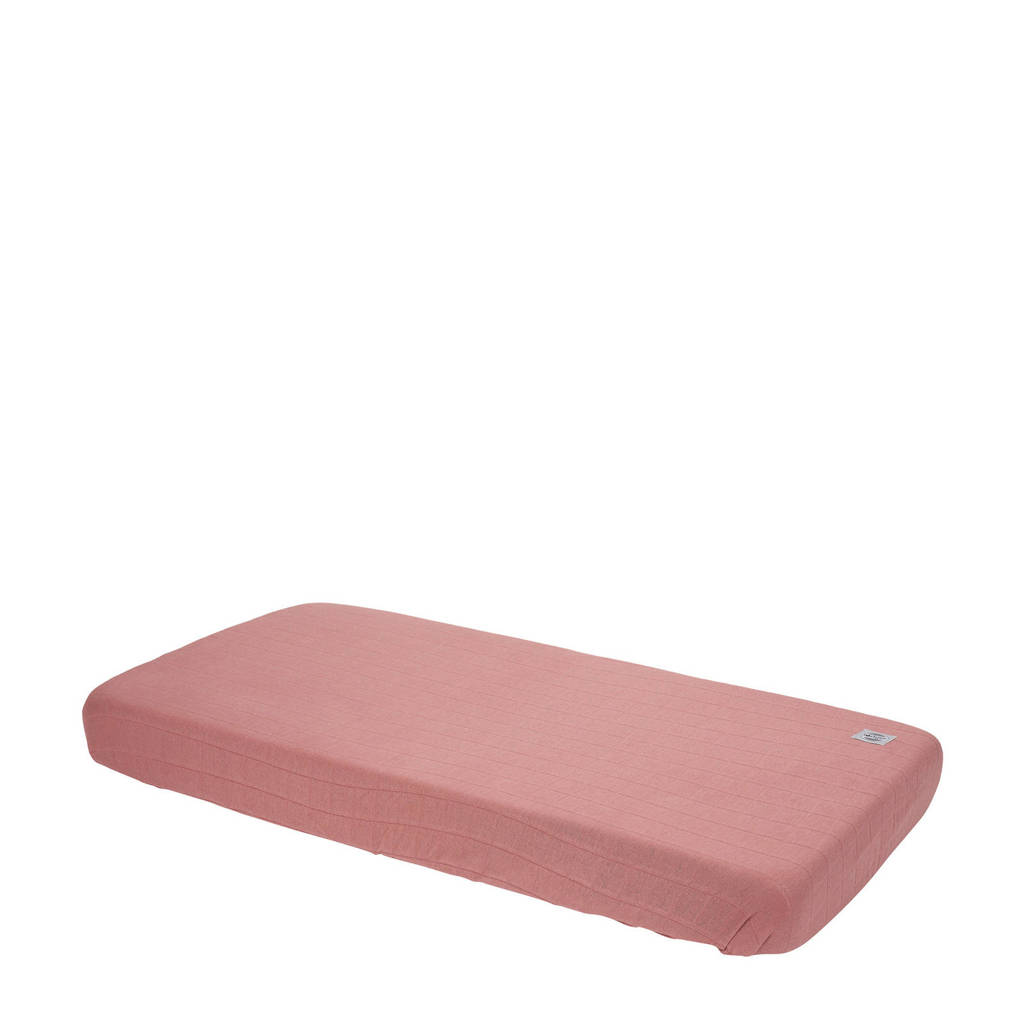 Lodger katoenen katoenen Slumber Solid hoeslaken 40 x 80 cm donkerroze Donkerroze