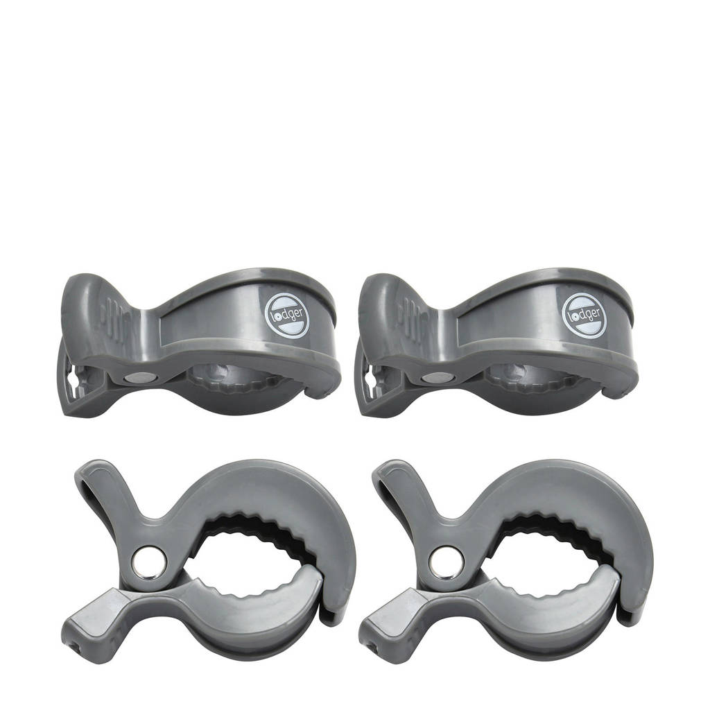 Lodger Swaddle Clips (4 stuks) donkergrijs, Donkergrijs