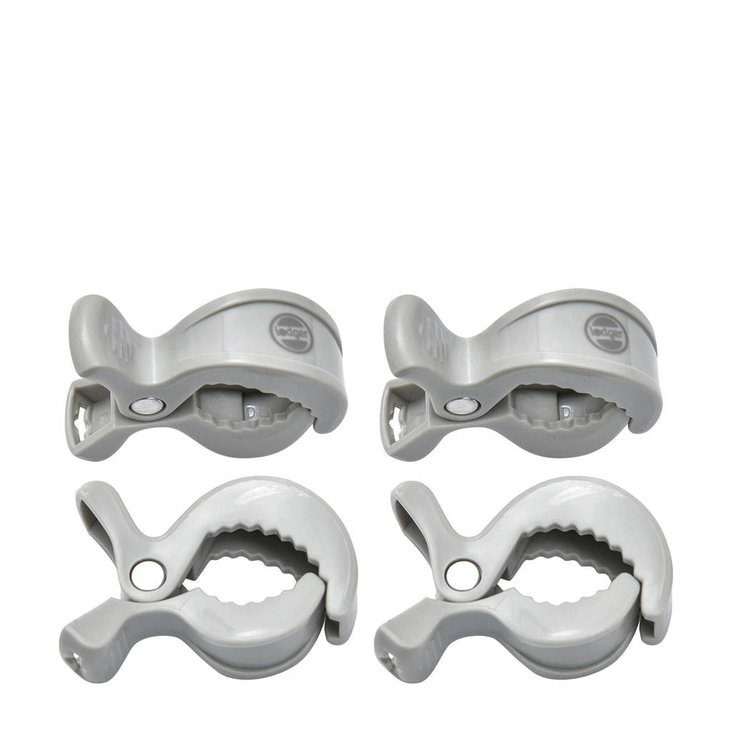Lodger Swaddle Clips (4 stuks) grijs, Grijs