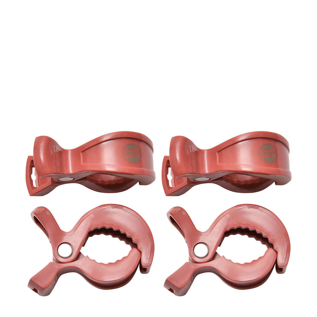 Lodger Swaddle Clips (4 stuks) donkerroze, Donkerroze