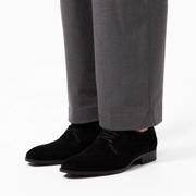 thumbnail: Manfield suède veterschoenen zwart