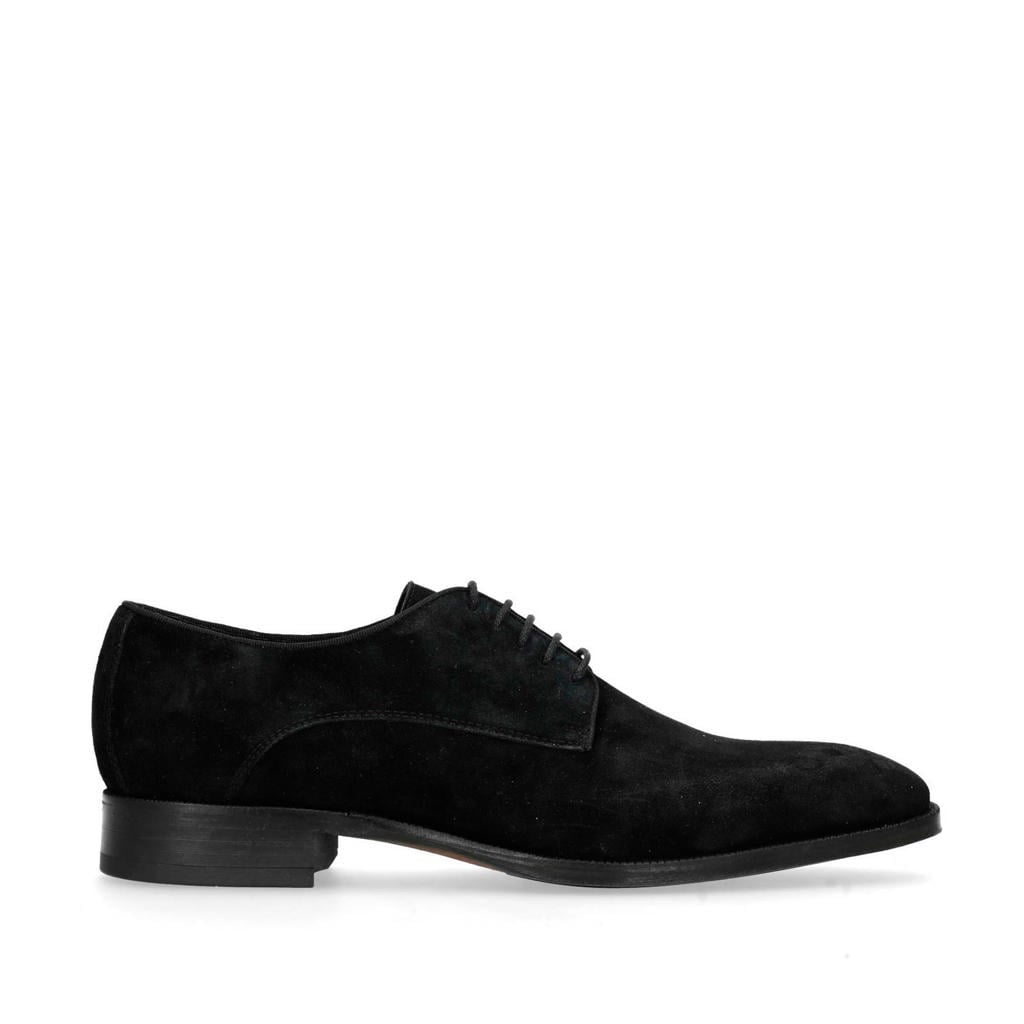 Zwarte heren Manfield suède veterschoenen