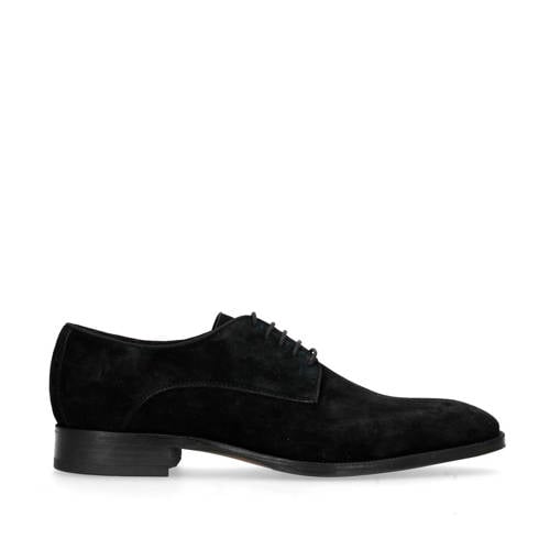Manfield suède veterschoenen zwart afbeelding