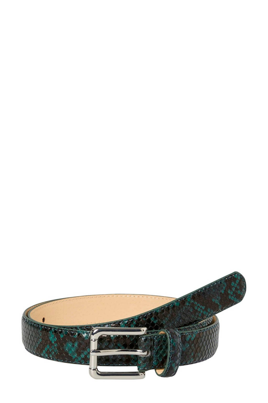 PIECES slangenprint riem groen, Groen