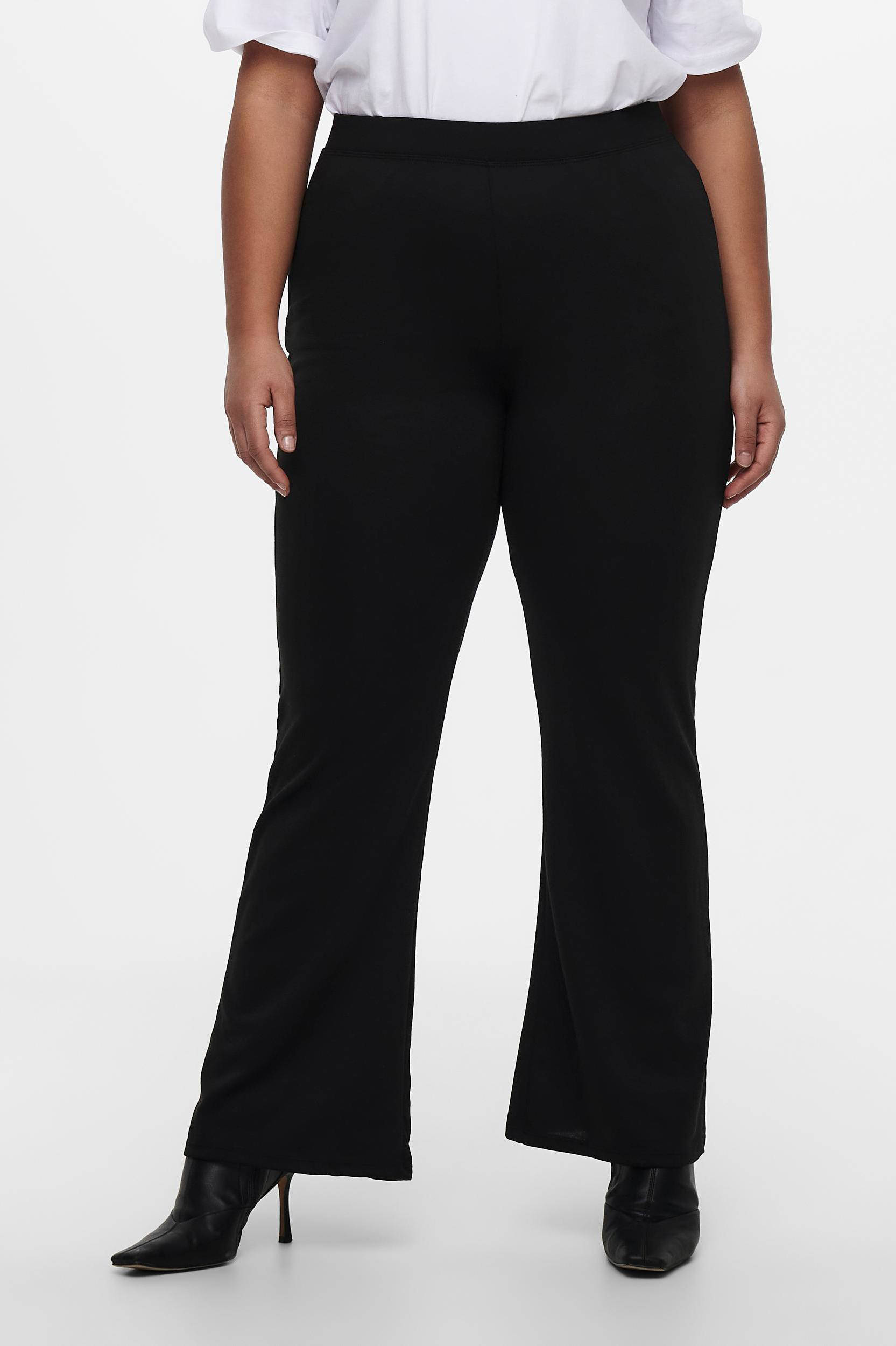 ONLY CARMAKOMA high waist flared broek CARPEVER zwart | wehkamp