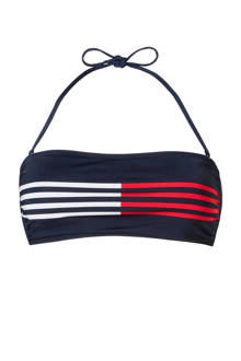bandeau bikinitop met strepen marine