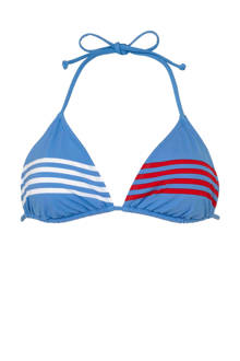 triangel bikinitop met strepen lichtblauw