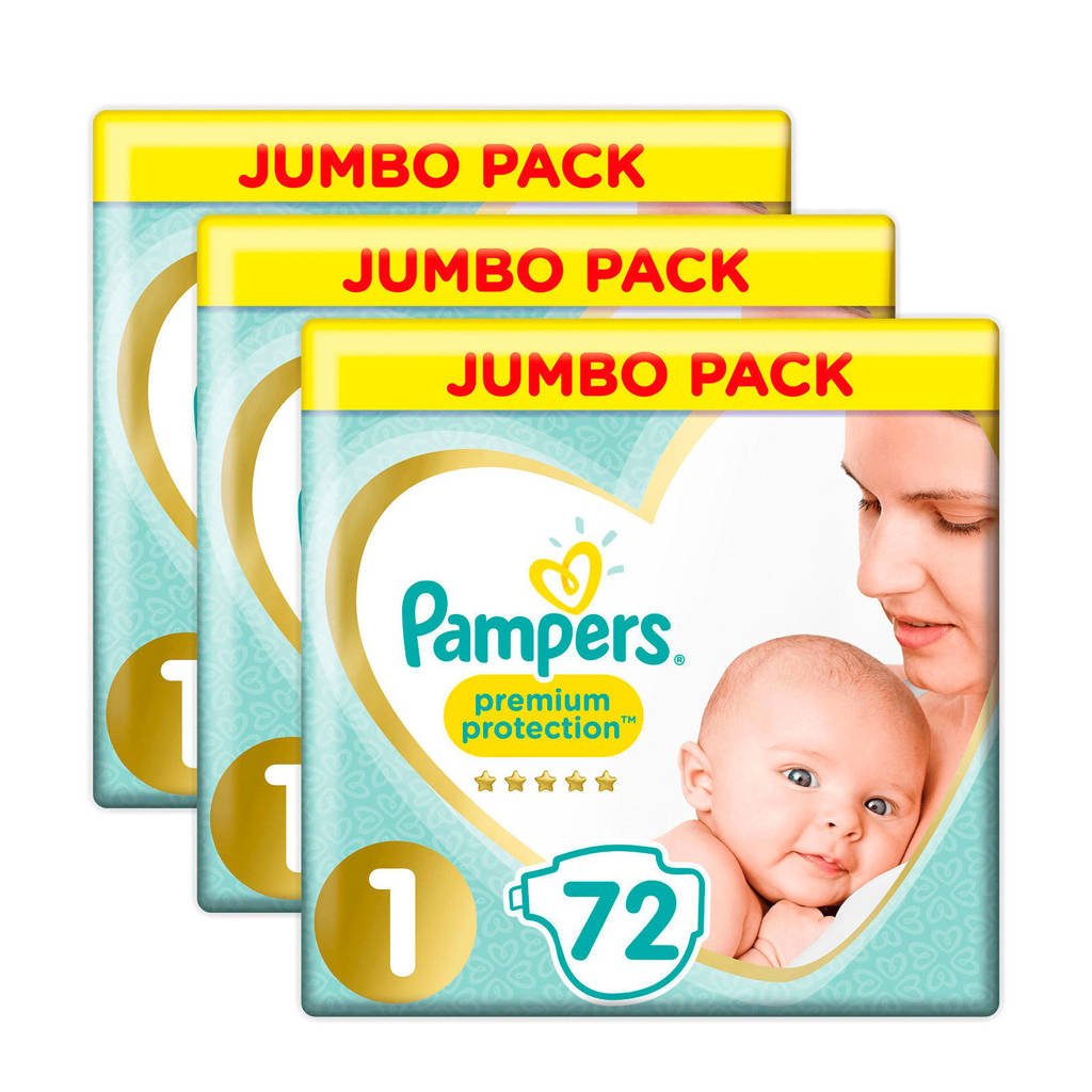 Pampers Premium Protection maat 1 (2-5 kg) 3x72 luiers