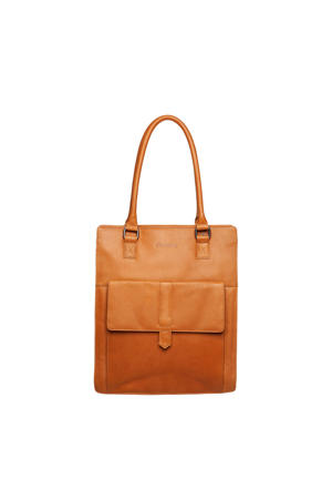 Wax Lane 14 leren shopper met laptopvak