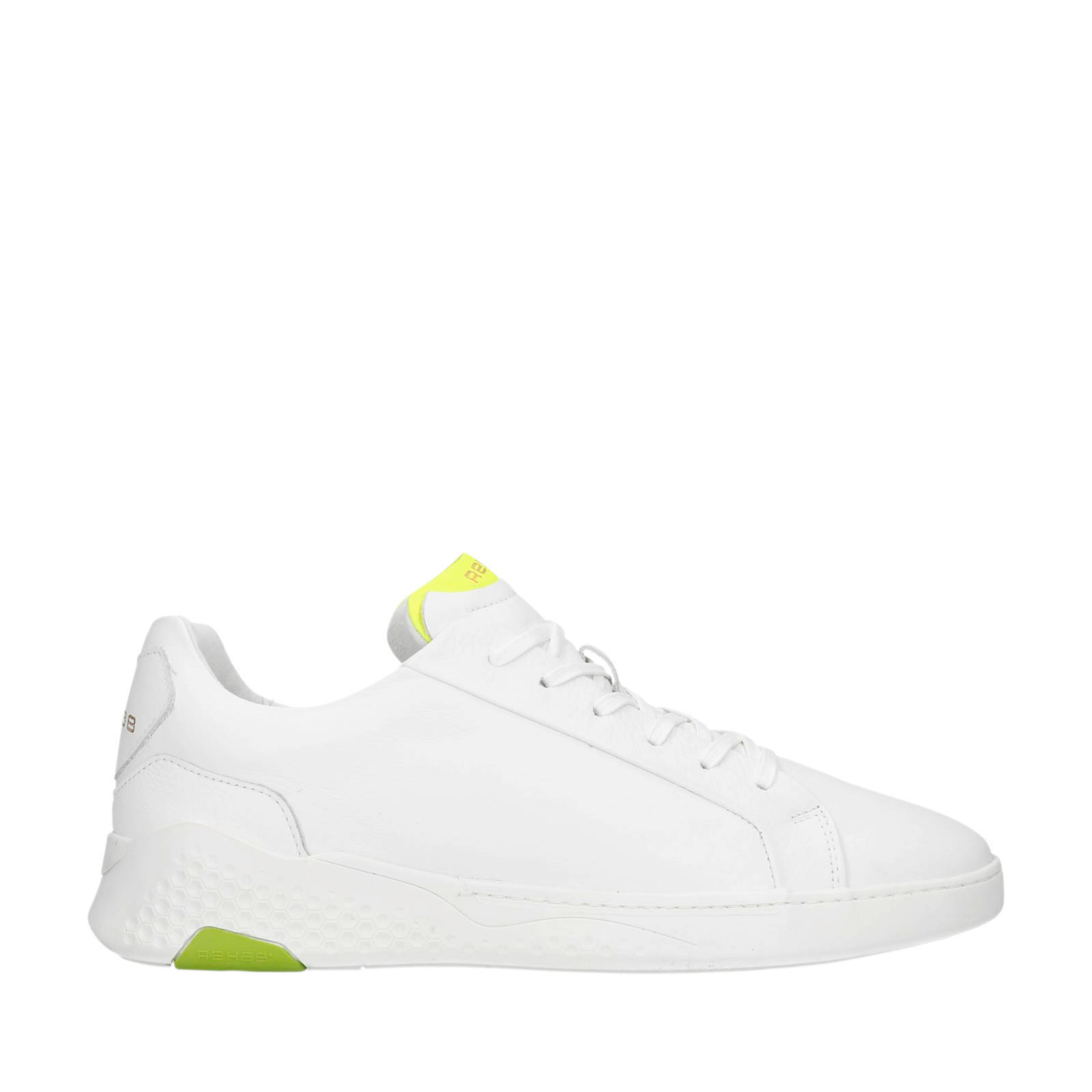 Rehab Rosco II Fluor leren sneakers wit/geel | wehkamp