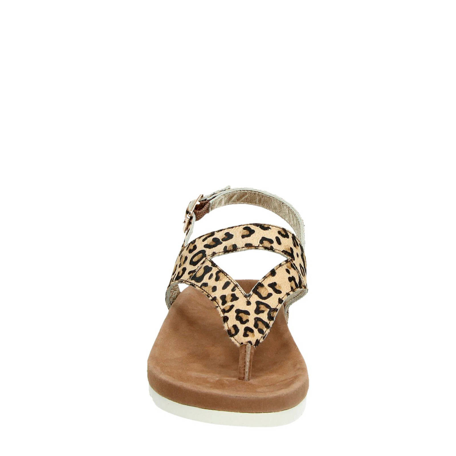 Maruti Bear leren sandalen met panterprint | wehkamp
