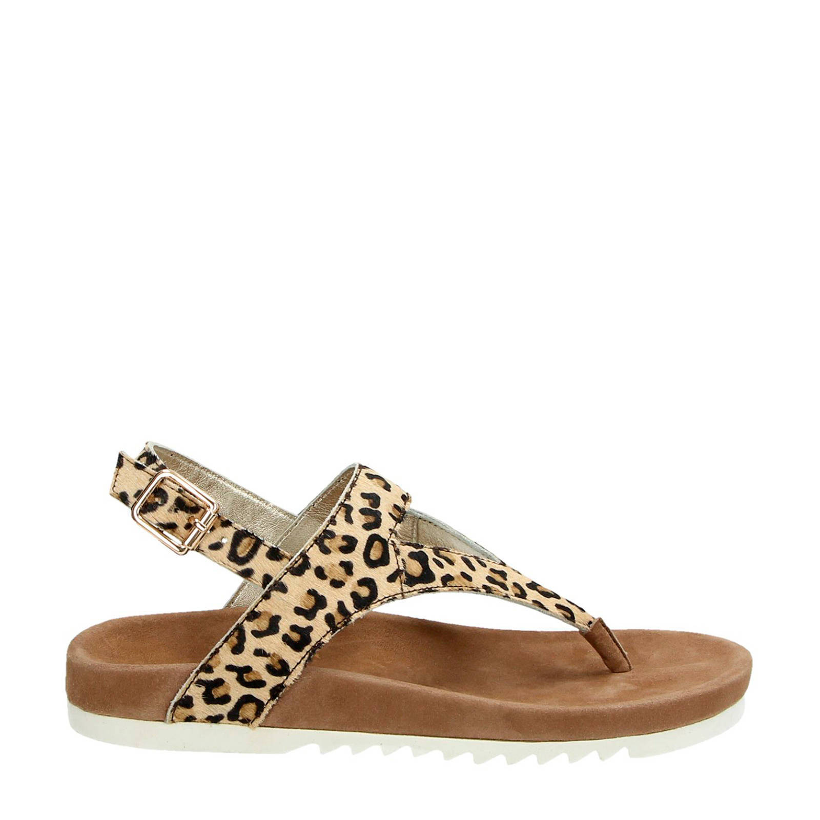 Maruti Bear leren sandalen met panterprint | wehkamp