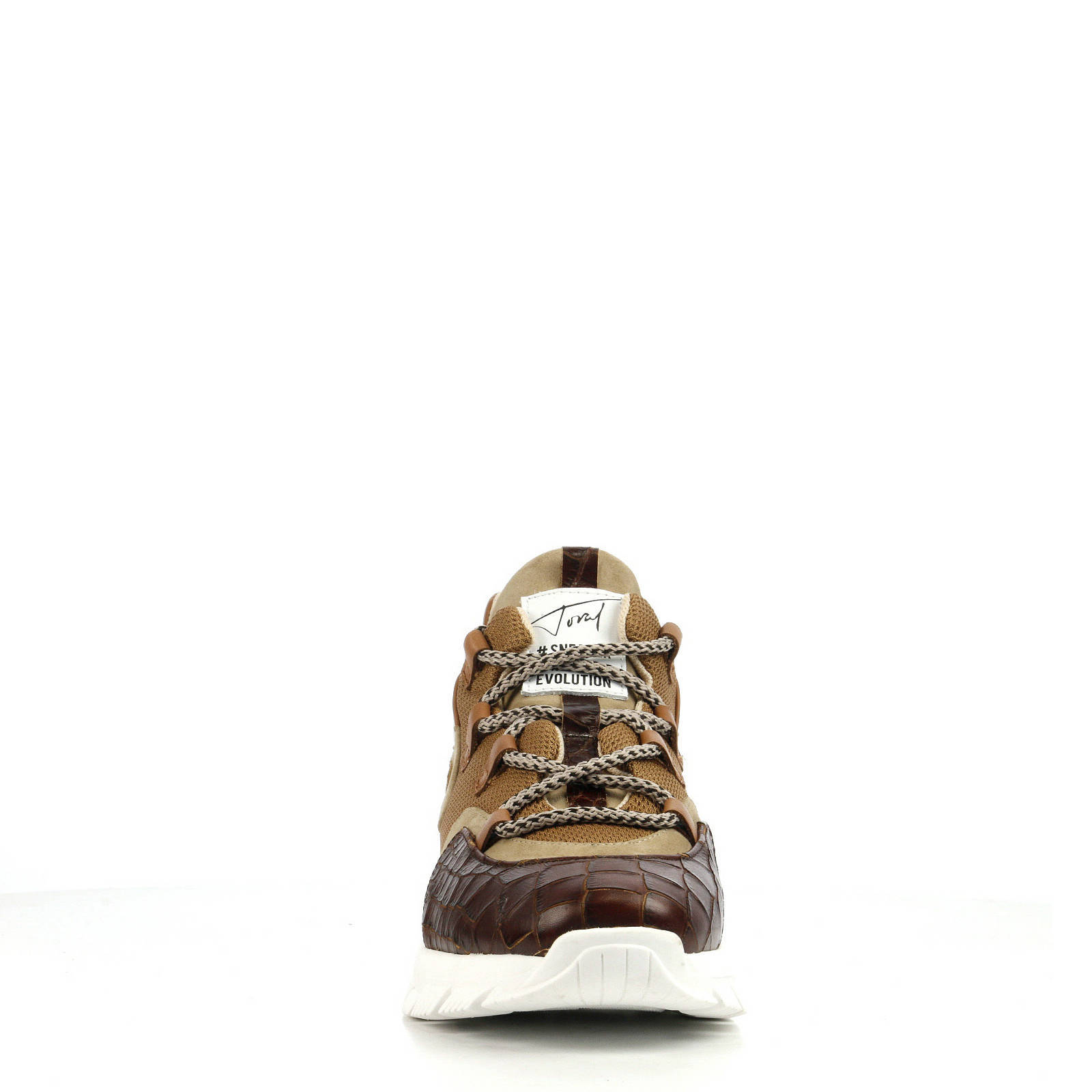 Toral 11101 leren sneakers slangenprint cognac bruin wehkamp