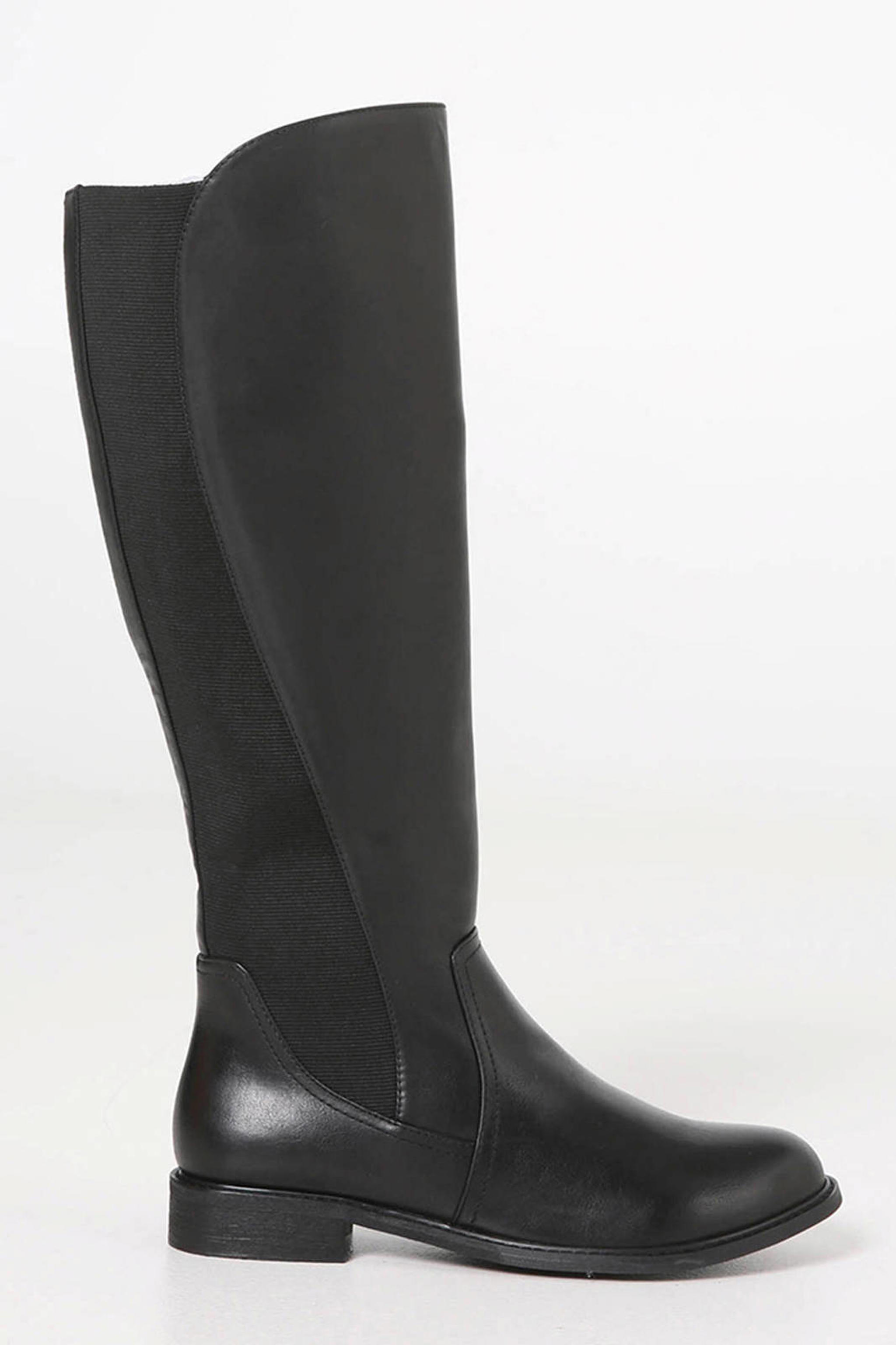 XL laarzen met brede kuit - model Chrystel. Zwart. 37