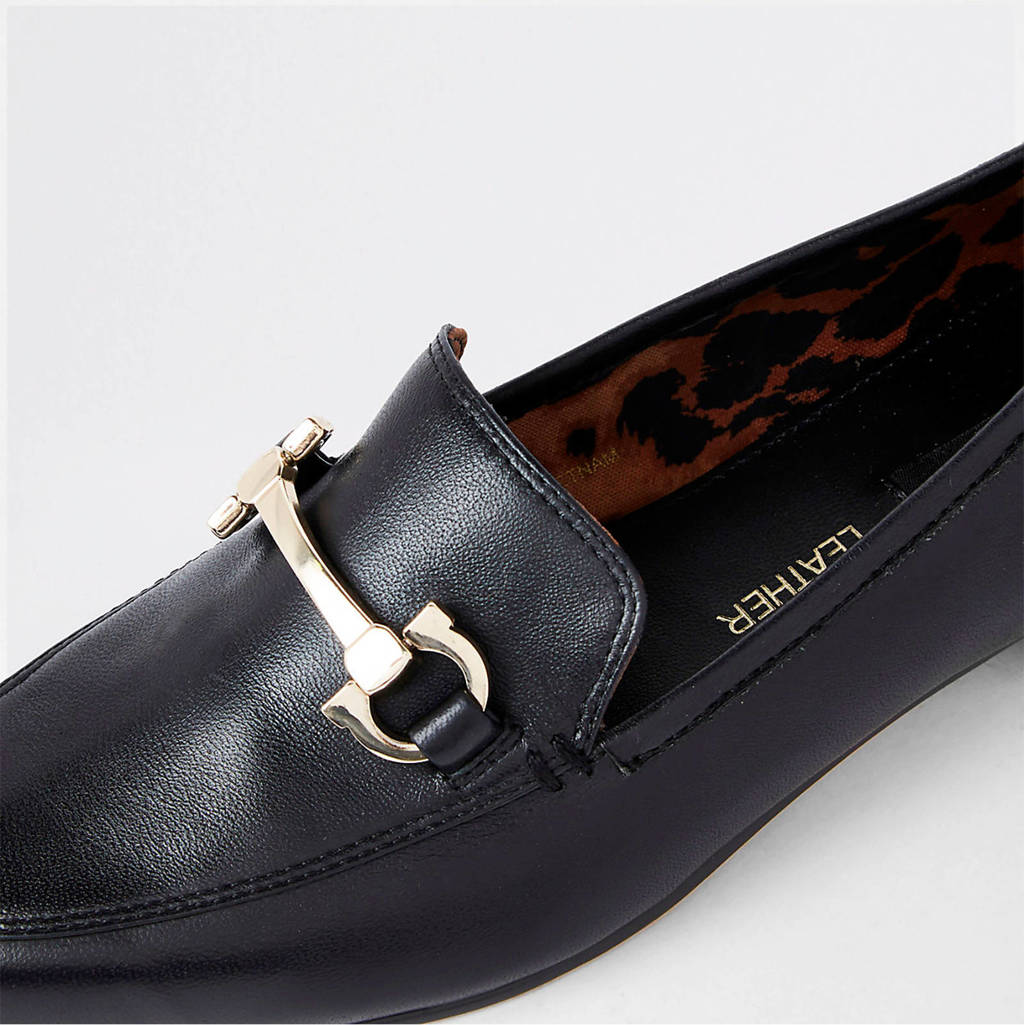 River Island leren loafers zwart wehkamp