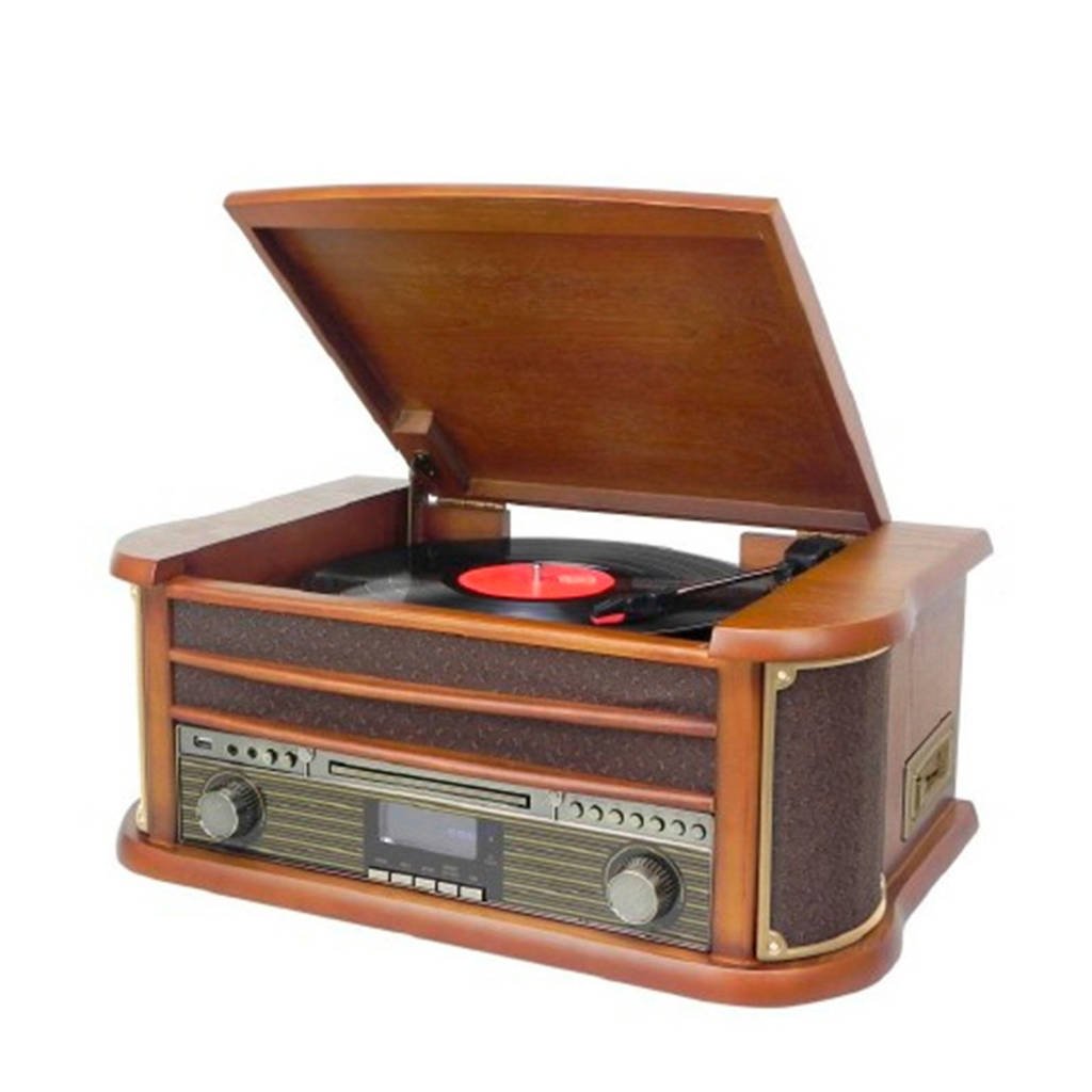 Soundmaster NR545DAB Platenspeler, Bruin, Hout