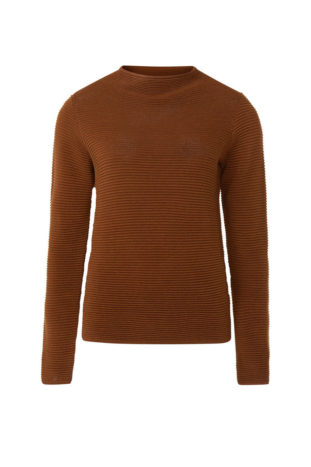 WE Fashion ribgebreide trui bruin, Bruin