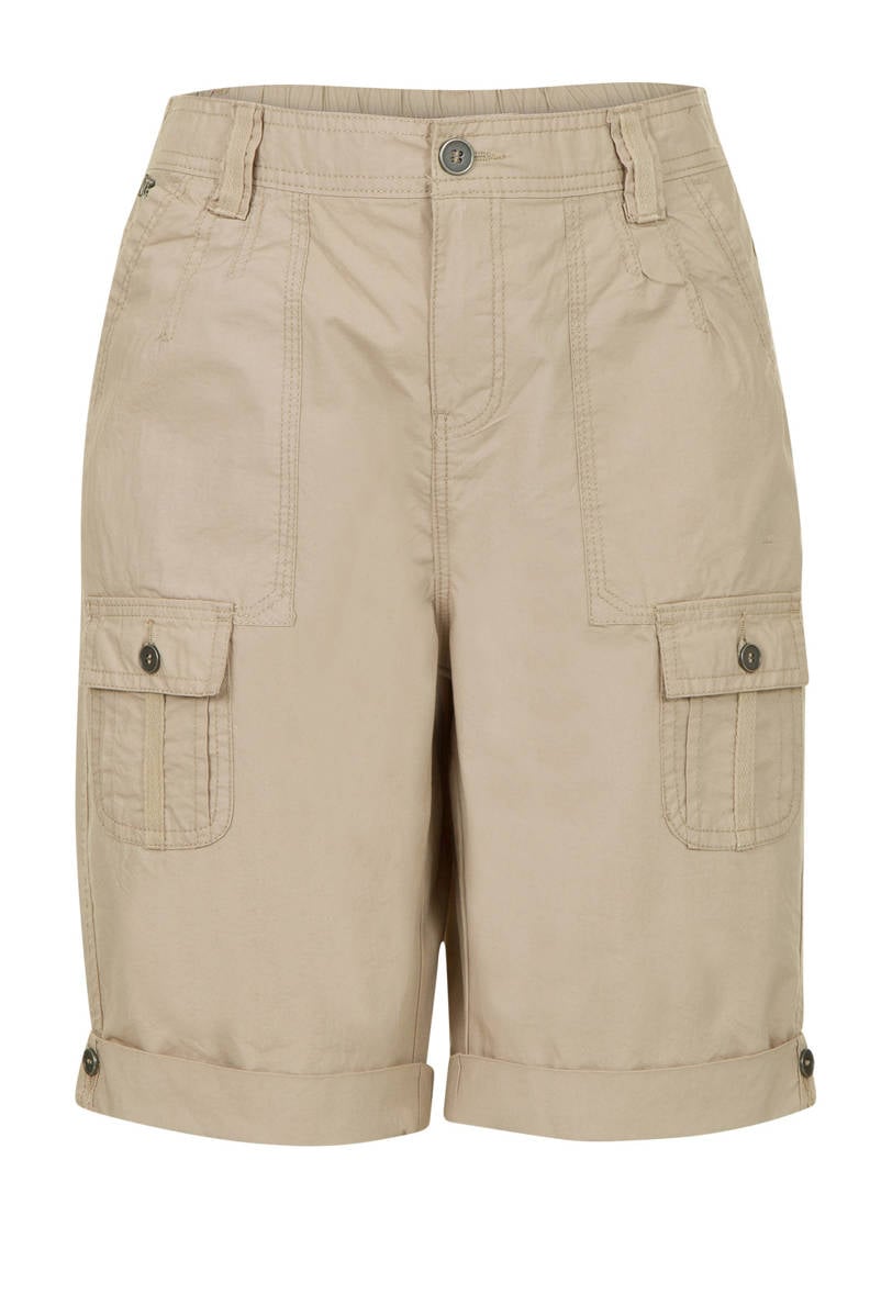 Pantalon cargo beige à pli Recto en solde