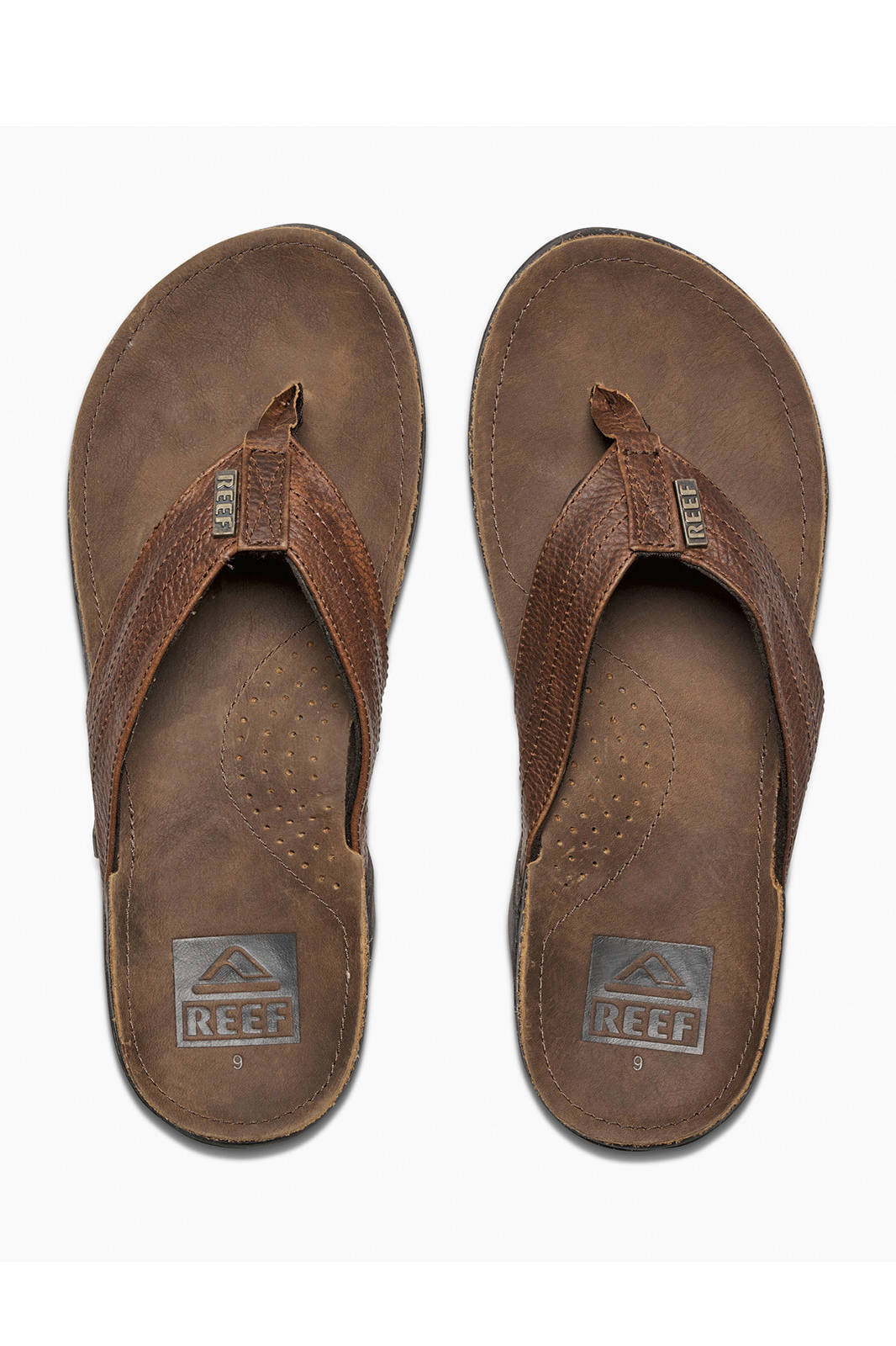 J Bay III leren teenslippers bruin