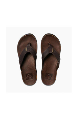   J-Bay III leren teenslippers donkerbruin