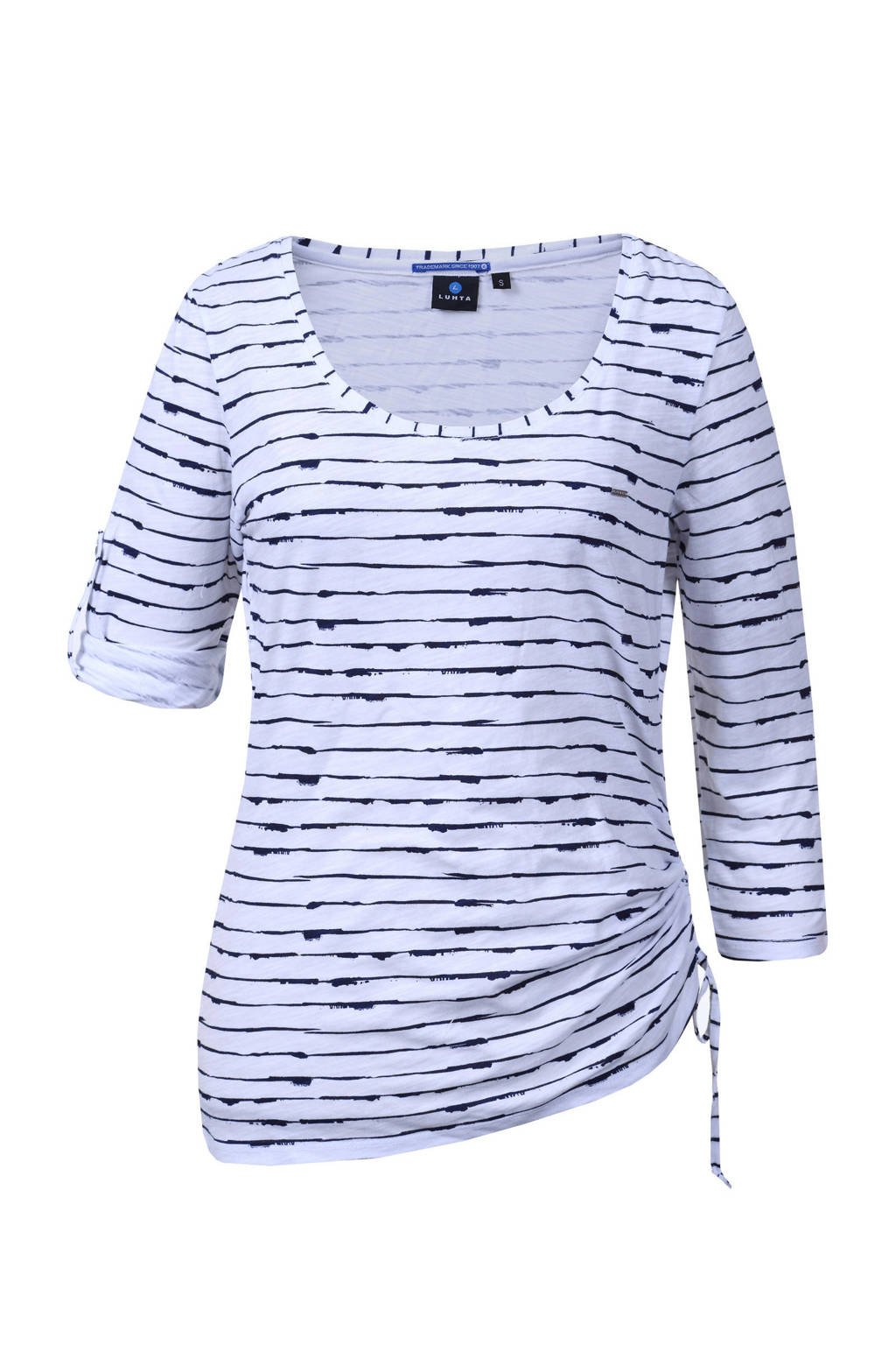 Luhta T-shirt Anniina wit/blauw, Optic White