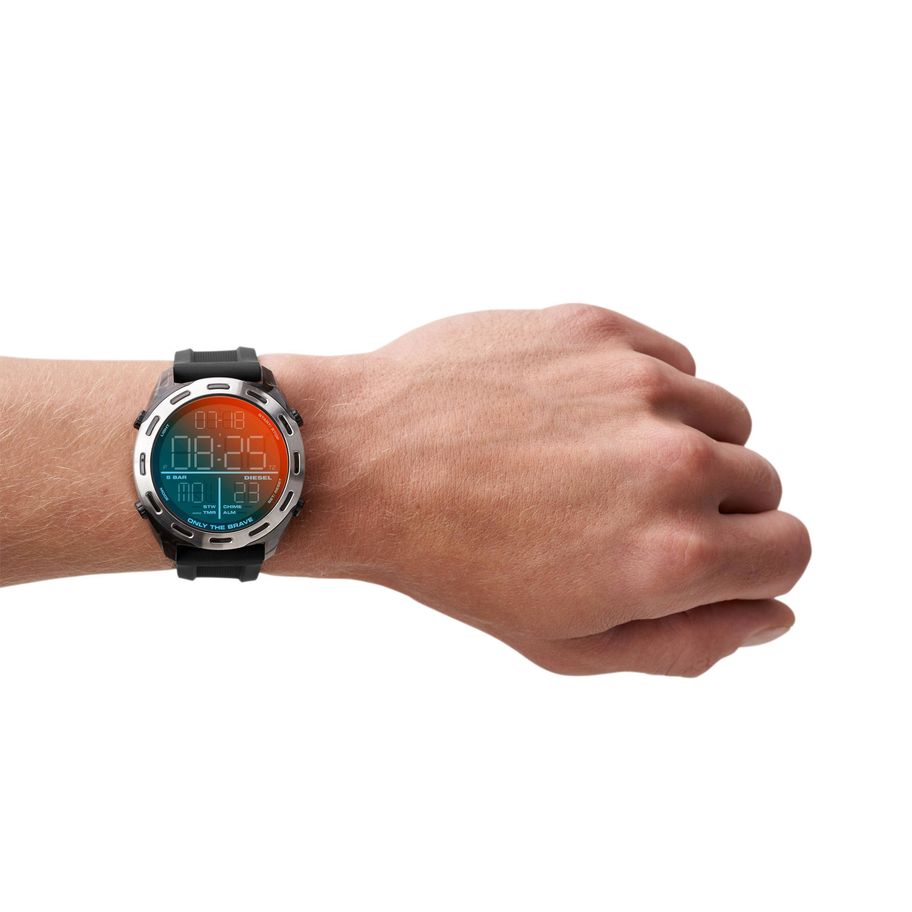 Diesel Baby Chief Digital Stainless Steel Watch Silver | Digitaal Horloge |  fashionette