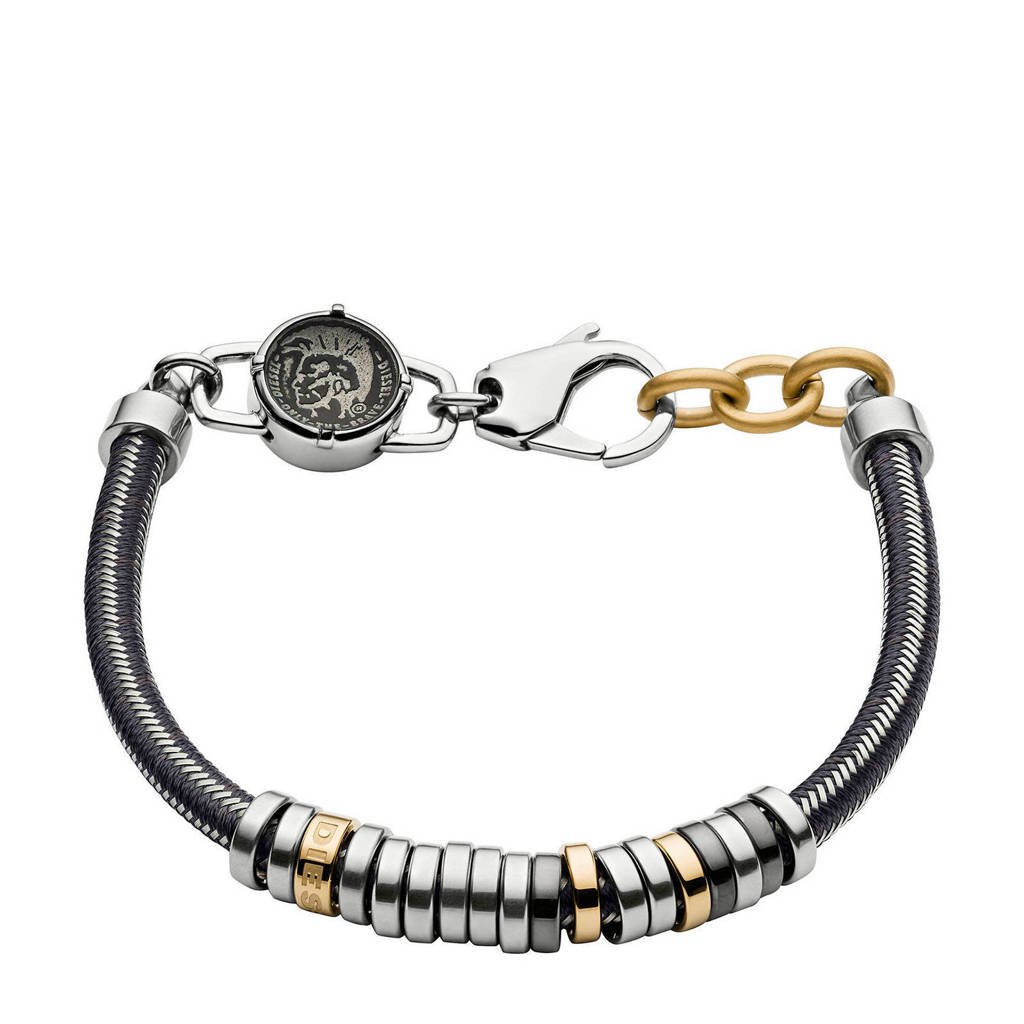Diesel heren armband Stackables DX1185040, Zilver/goudkleurig