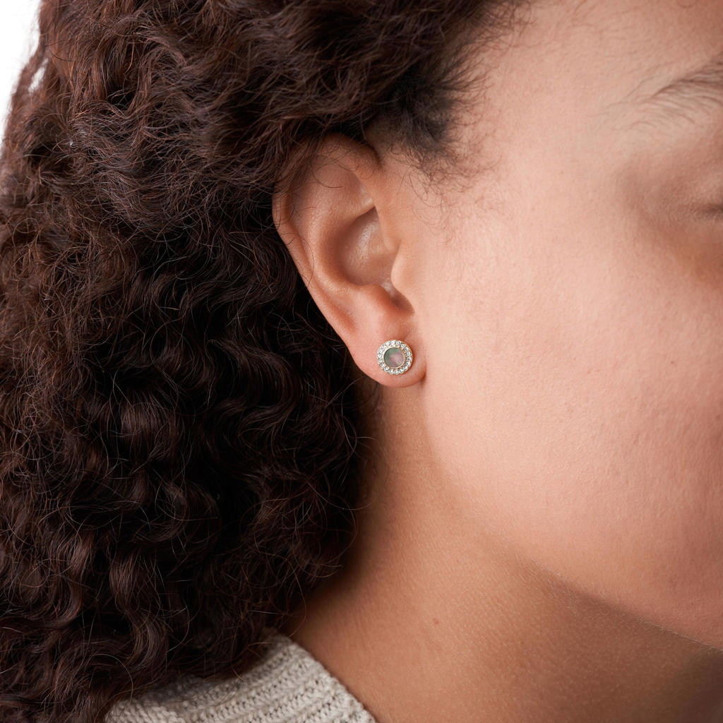 fossil oorbellen zilver