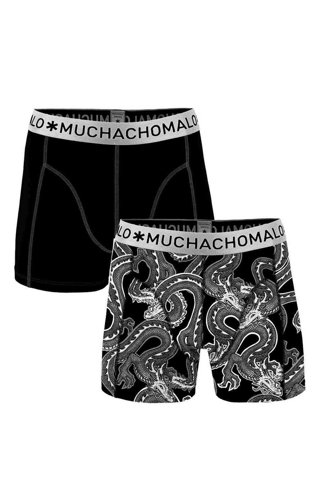 Muchachomalo Junior boxershort Spirits - set van 2, Zwart/grijs