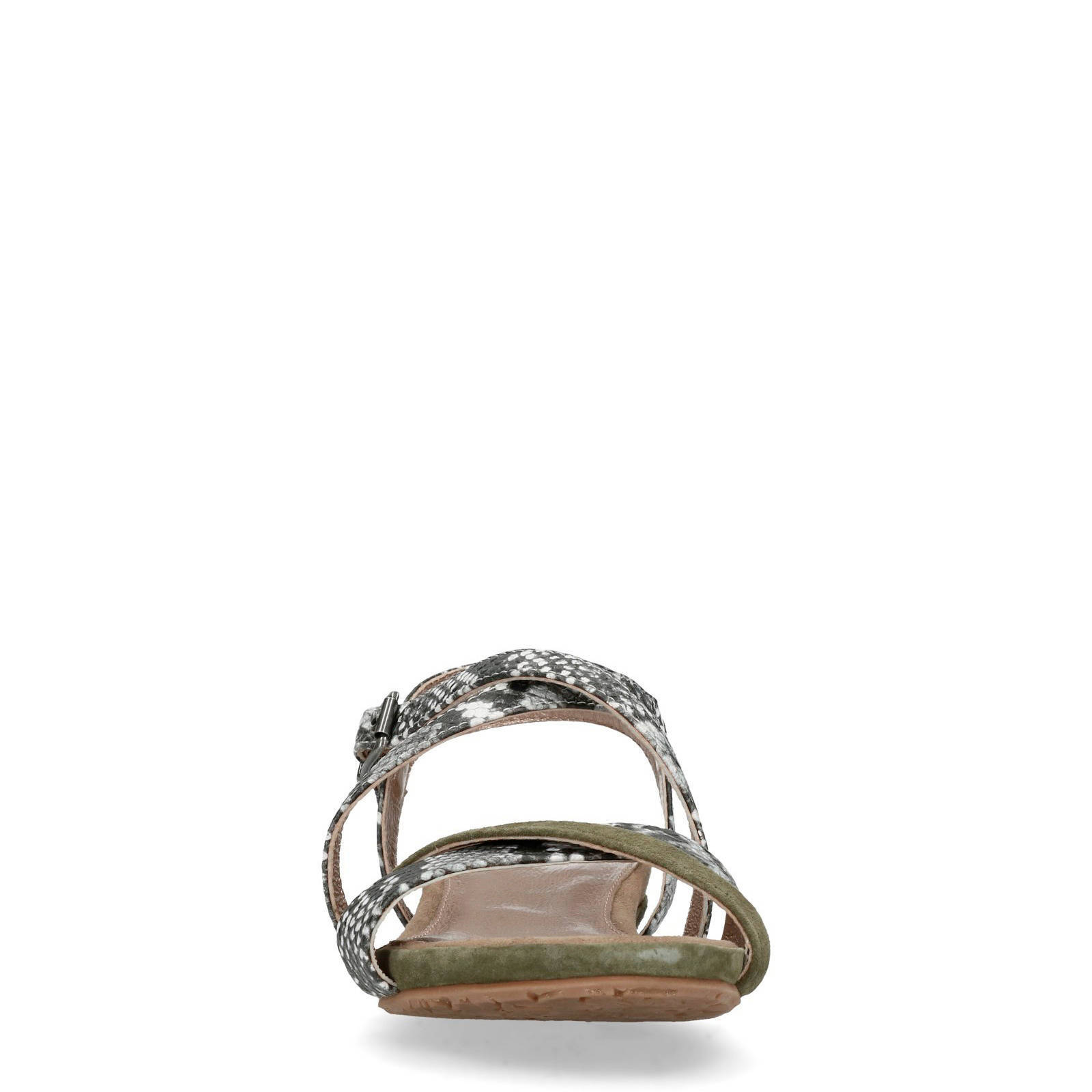 Manfield leren sandalen met slangenprint | wehkamp