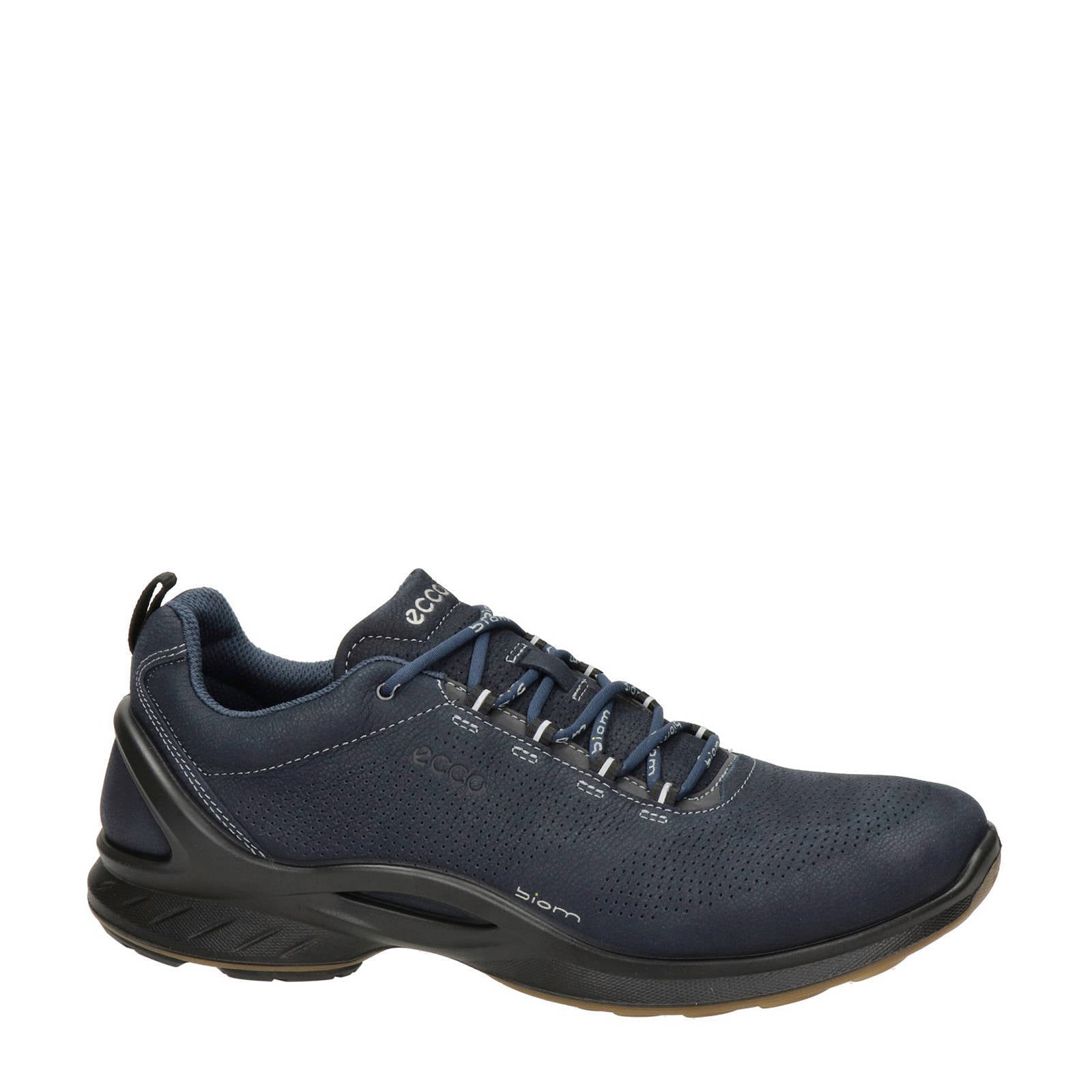 Ecco Biom Fjuel nubuck lage wandelschoenen donkerblauw | wehkamp