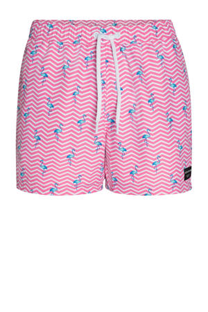 zwemshort met all over print roze