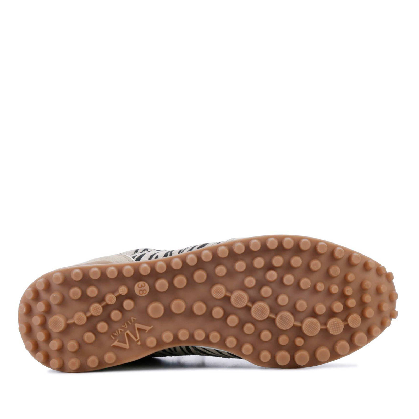 Via Vai 5107076-00 leren sneakers met zebraprint | wehkamp