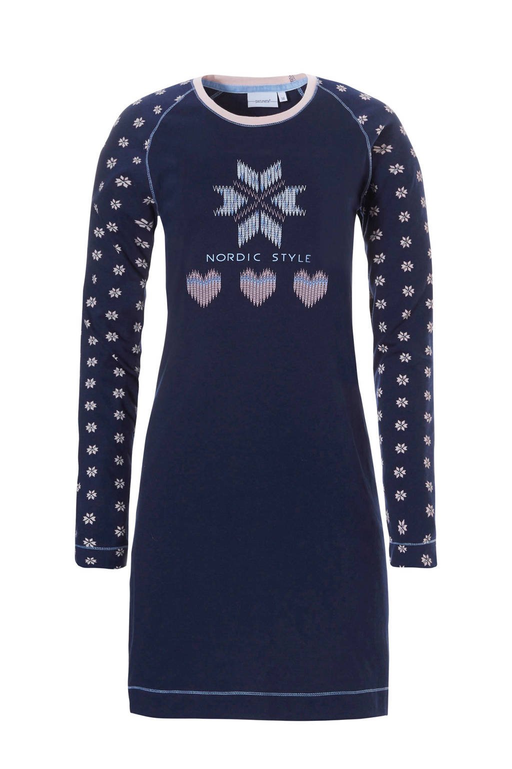 Pastunette nachthemd met printopdruk donkerblauw, Donkerblauw