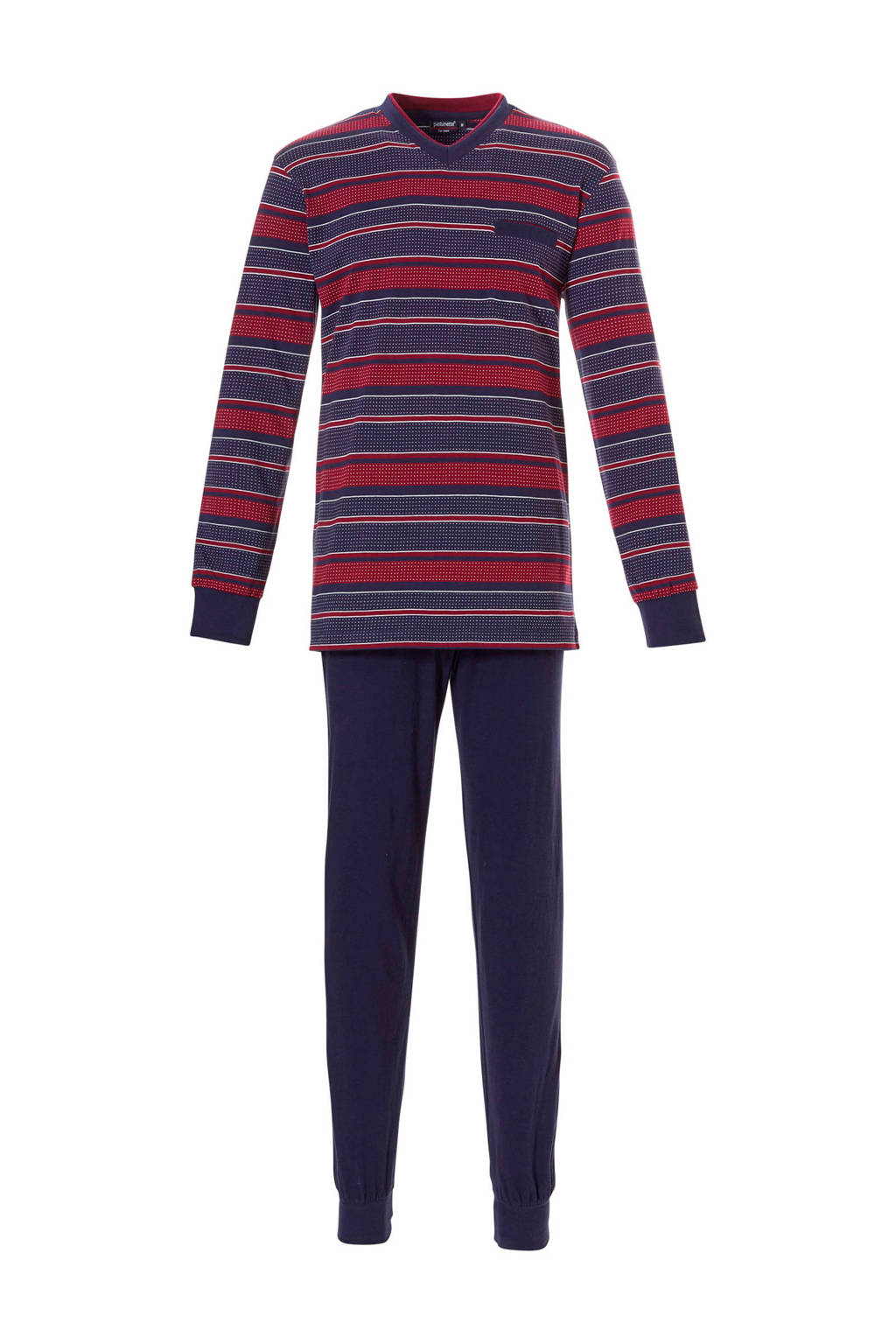 Pastunette for men pyjama marine/rood, Marine/rood